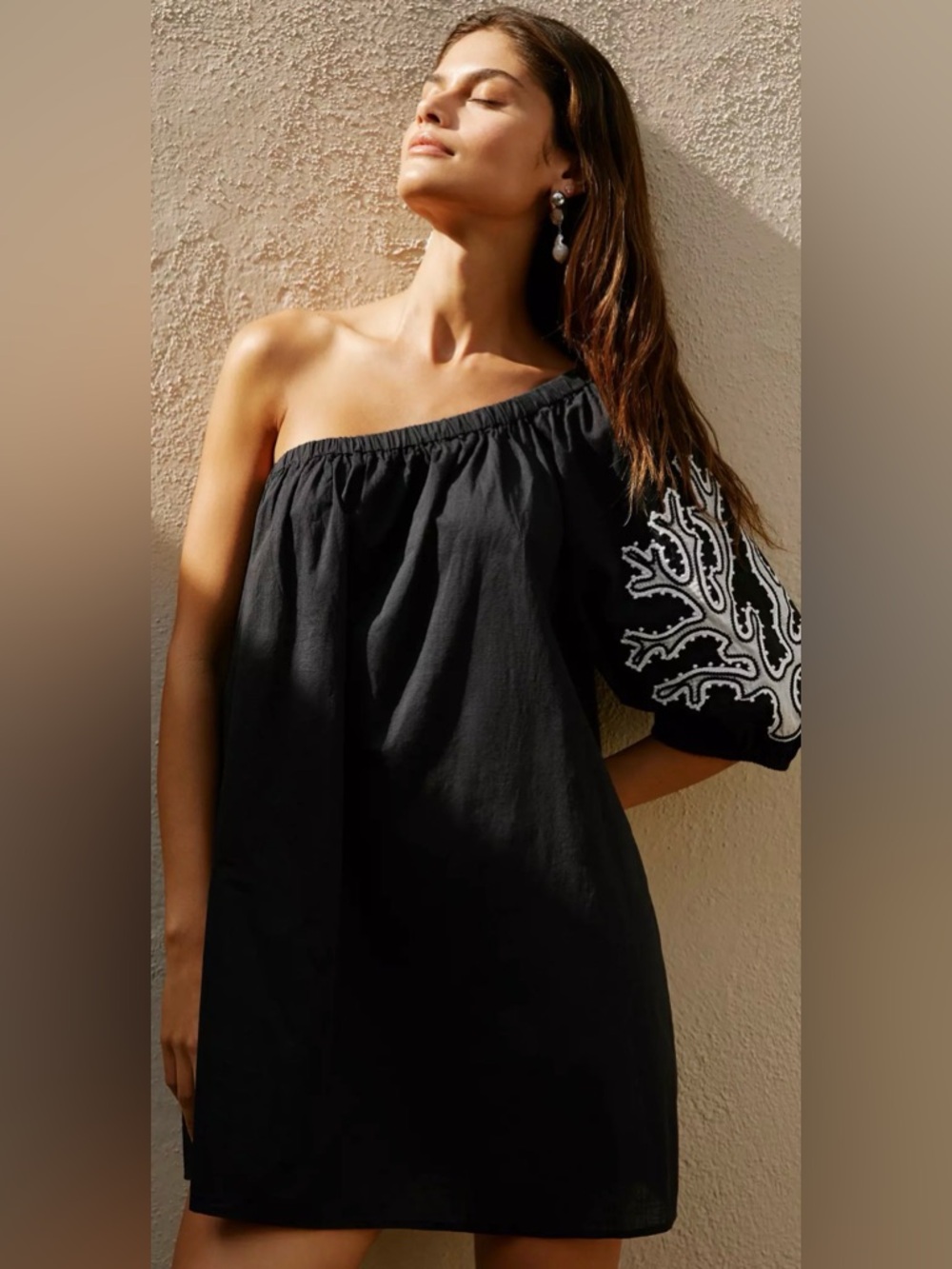 Anthropologie Black Cotton Top